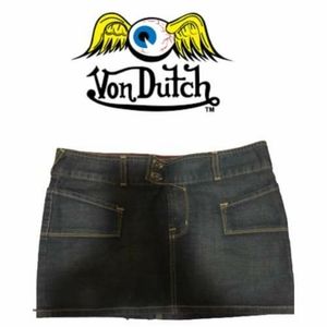 Von Dutch Jean Mini Skirt